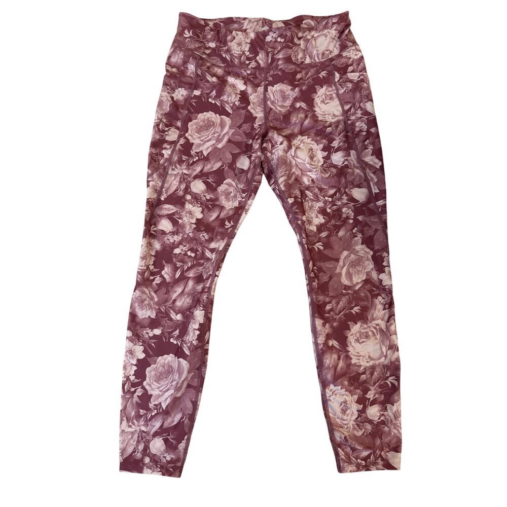 Athletic Works Yoga Pant Women's XL 16-18 Activewear s Floral Workout Athleisure